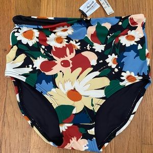 Second Wave Retro High-Waisted Bikini Bottoms, XS
